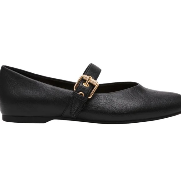 Dolce Vita Black Buckle Women's Flats - Picture 2 of 3